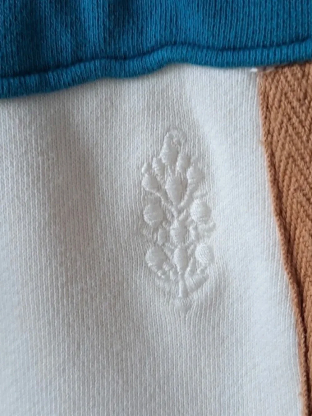 FREE PEOPLE MOVEMENT: “PLAYOFF COLORBLOCK WIDE-LEG PANTS”: Ivory/teal/tan: XL - Picture 5 of 5